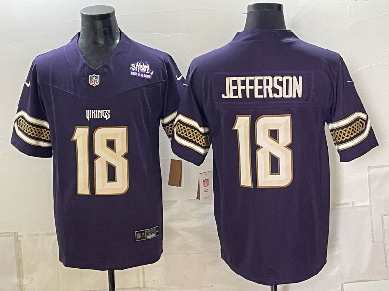 Men 2026 Minnesota Vikings #18 Jefferson purple Nike Limited NFL Jersey 0912002